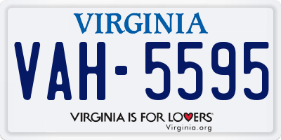 VA license plate VAH5595
