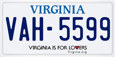 VA license plate VAH5599