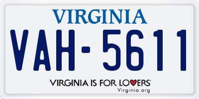 VA license plate VAH5611
