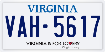 VA license plate VAH5617