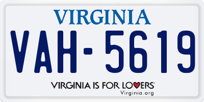 VA license plate VAH5619