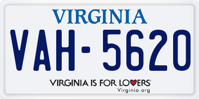 VA license plate VAH5620