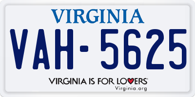 VA license plate VAH5625