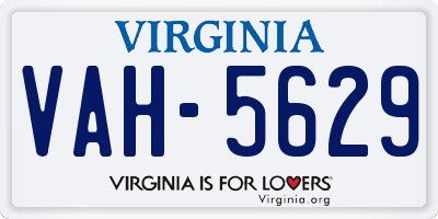 VA license plate VAH5629