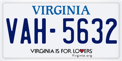 VA license plate VAH5632