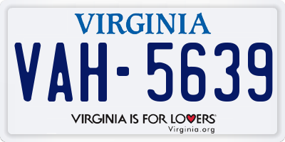 VA license plate VAH5639