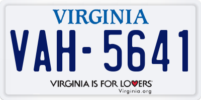 VA license plate VAH5641