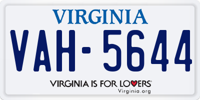 VA license plate VAH5644