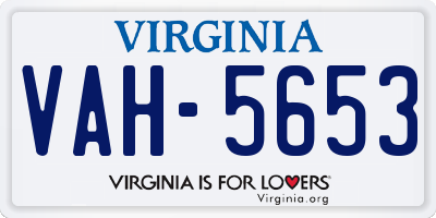 VA license plate VAH5653