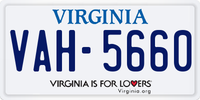 VA license plate VAH5660