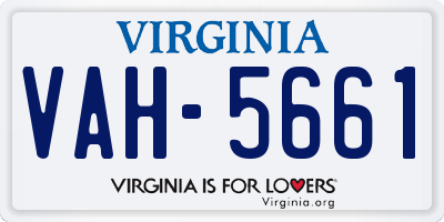 VA license plate VAH5661