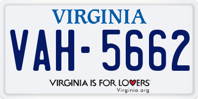 VA license plate VAH5662