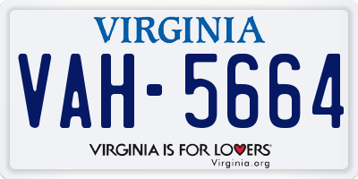 VA license plate VAH5664