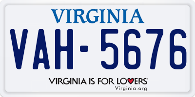 VA license plate VAH5676
