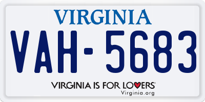 VA license plate VAH5683