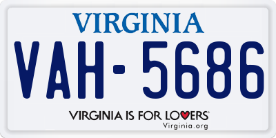 VA license plate VAH5686