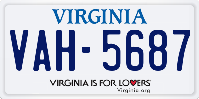VA license plate VAH5687