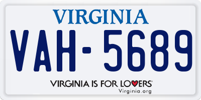 VA license plate VAH5689