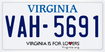 VA license plate VAH5691