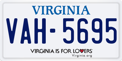 VA license plate VAH5695