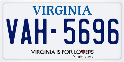 VA license plate VAH5696