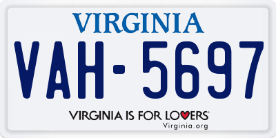 VA license plate VAH5697