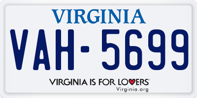 VA license plate VAH5699