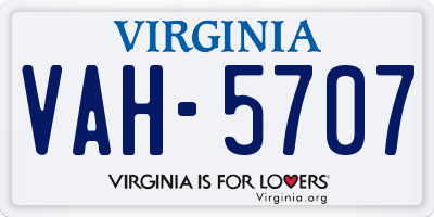 VA license plate VAH5707
