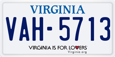 VA license plate VAH5713