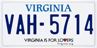 VA license plate VAH5714