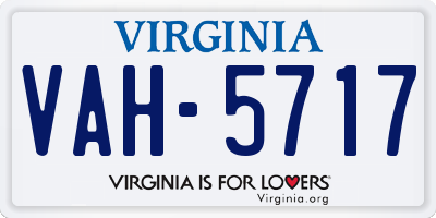 VA license plate VAH5717