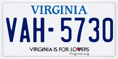 VA license plate VAH5730