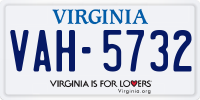 VA license plate VAH5732
