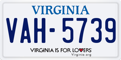VA license plate VAH5739