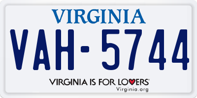VA license plate VAH5744