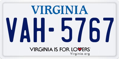 VA license plate VAH5767