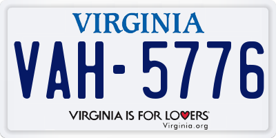 VA license plate VAH5776