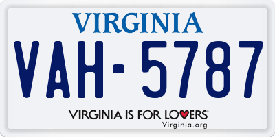 VA license plate VAH5787