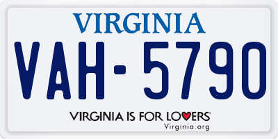VA license plate VAH5790