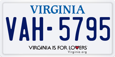 VA license plate VAH5795