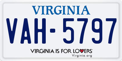 VA license plate VAH5797
