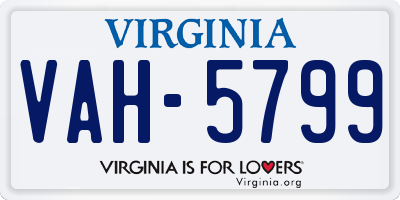 VA license plate VAH5799