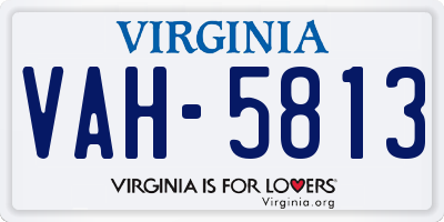 VA license plate VAH5813