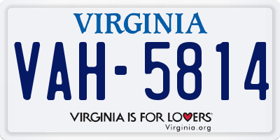 VA license plate VAH5814