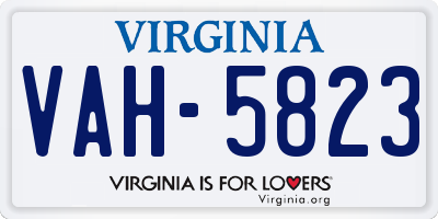 VA license plate VAH5823
