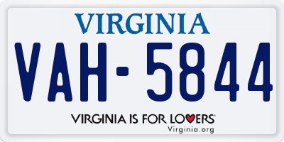 VA license plate VAH5844