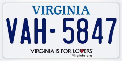 VA license plate VAH5847