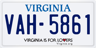 VA license plate VAH5861
