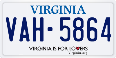 VA license plate VAH5864