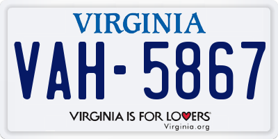 VA license plate VAH5867